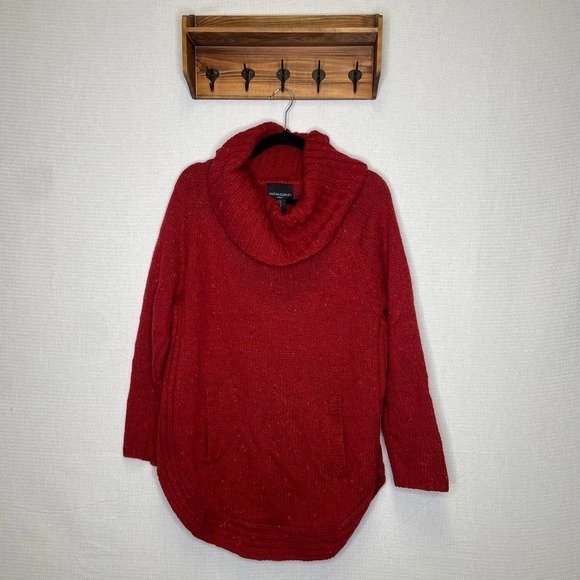 Cynthia Rowley‎ | Heathered Red Wool Blend cowl neck sweater - Picture 1 of 6